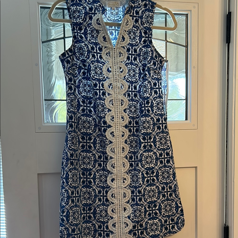 Mud Pie Blue and White Sheath Mini Dress